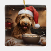 Goldendoodle Kerstkoekjes Feestelijke vakantie Keramisch Ornament (Voorkant)