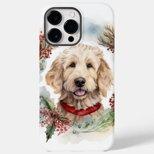 Goldendoodle Kerstkrans Feestelijke Pup Case-Mate iPhone Case (Achterkant)
