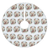 Goldendoodle Kerstkrans Feestelijke Pup Kerstboom Rok (Voorkant)