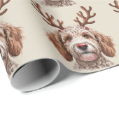 Goldendoodle Kerstminnaar Hond Moeder Cadeau Cadeaupapier (Rol Hoek)