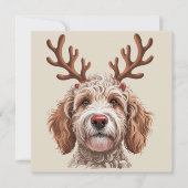 Goldendoodle Kerstminnende Hond Moeder Cadeau Feestdagenkaart (Voorkant)