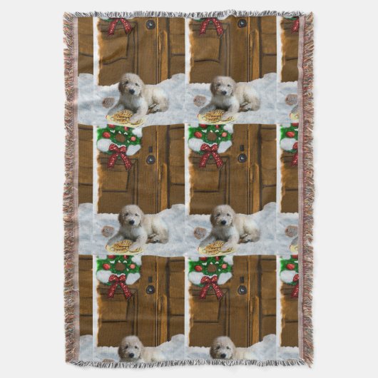 Goldendoodle Kerstmis Deken (Voorkant Verticaal)