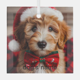 Goldendoodle Kerstmis Glas Ornament