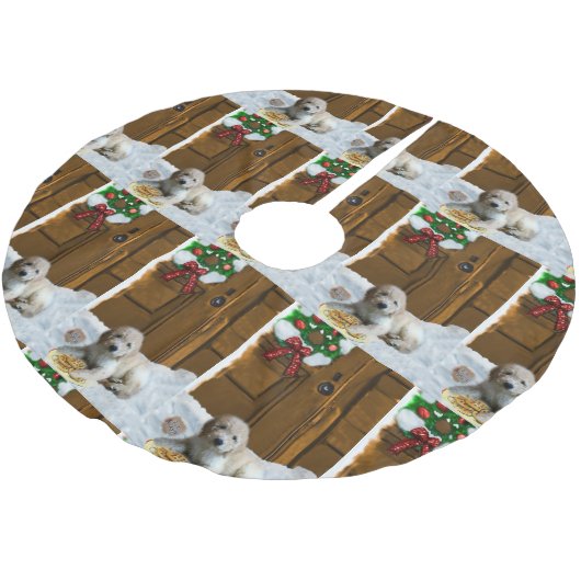 Goldendoodle Kerstmis Kerstboom Rok (Gekanteld)