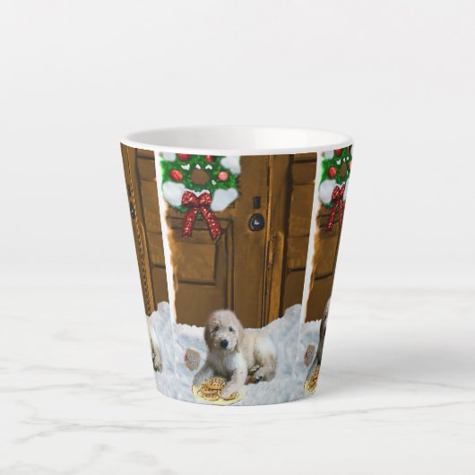 Goldendoodle Kerstmis Latte Mok (Voorkant)