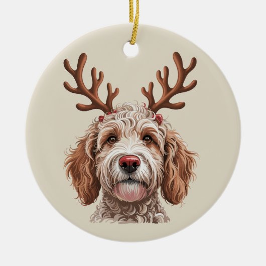 Goldendoodle Kerstmis Liefhebber Hond Moeder Cadea Keramisch Ornament (Voorkant)