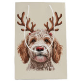 Goldendoodle Kerstmis Liefhebber Hond Moeder Cadea Medium Cadeauzakje (Voorkant)