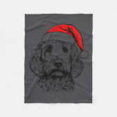 Goldendoodle Kerstmis Sinterklaas Hoed Kerst Pyjam Fleece Deken (Voorkant)