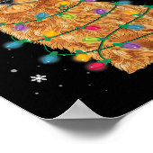 Goldendoodle Kerstmis Sinterklaas Hoed Sprookjesli Poster (Hoek)