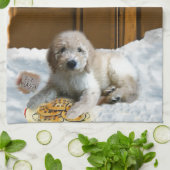 Goldendoodle Kerstmis Theedoek (Gevouwen)