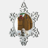 Goldendoodle Kerstmis Tin Sneeuwvlok Ornament (Rechts)