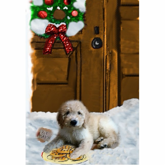 Goldendoodle Kerstornament Fotobeeldje Ornament (Voorkant)