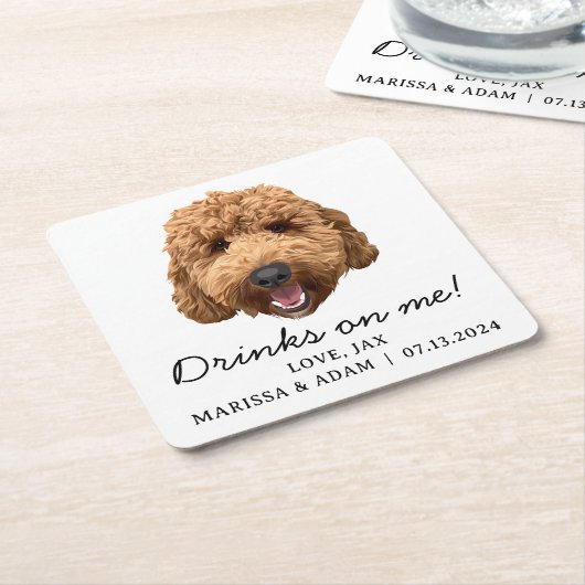 Goldendoodle Labradoodle Trouwpapier Onderzetters (Schuin)