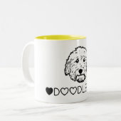 Goldendoodle liefde! Cute Doodle Tweekleurige Koffiemok (Voorkant links)