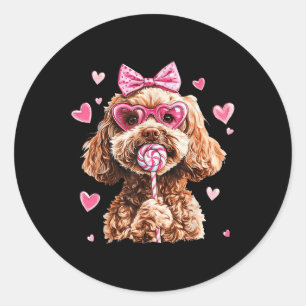 Goldendoodle Love Heart On Golden Doodle Lover Ronde Sticker