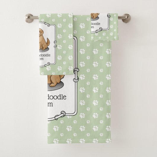Goldendoodle Mam Doodle Mam (gouden rood) Dog Mam Bad Handdoek (Insitu)