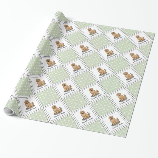Goldendoodle Mam Doodle Mam (gouden rood) Dog Mam Cadeaupapier (Uitgerold)