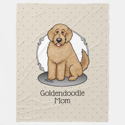 Goldendoodle Mam Doodle Mam (gouden rood) Dog Mam Fleece Deken (Voorkant)