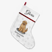 Goldendoodle Mam Doodle Mam (gouden rood) Dog Mam Grote Kerstsok (Voorkant (Hangend))