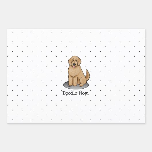 Goldendoodle Mam Doodle Mam (gouden rood) Dog Mam Inpakpapier Vel (Voorkant)