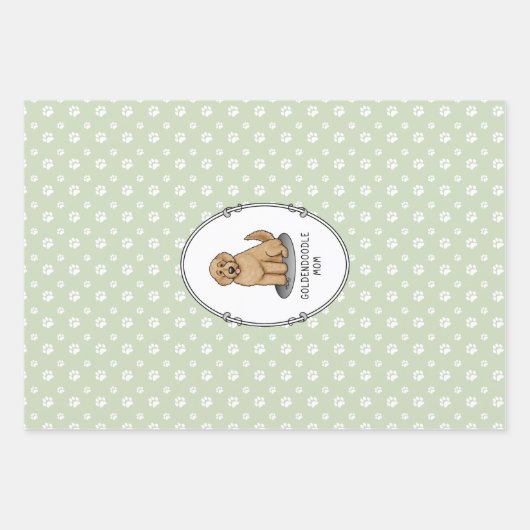 Goldendoodle Mam Doodle Mam (gouden rood) Dog Mam Inpakpapier Vel (Voorkant 3)
