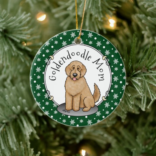 Goldendoodle Mam Doodle Mam (gouden rood) Dog Mam Keramisch Ornament (Boom)