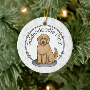 Goldendoodle Mam Doodle Mam (gouden rood) Dog Mam Keramisch Ornament
