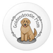 Goldendoodle Mam Doodle Mam (gouden rood) Dog Mam Keramische Knop (Voorkant)