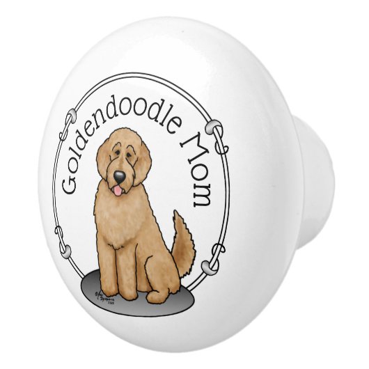Goldendoodle Mam Doodle Mam (gouden rood) Dog Mam Keramische Knop (Rechts)