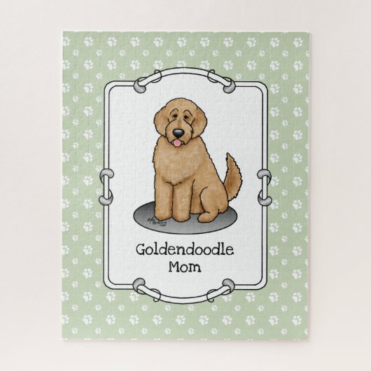 Goldendoodle Mam Doodle Mam (gouden rood) Dog Mam Legpuzzel (Verticaal)