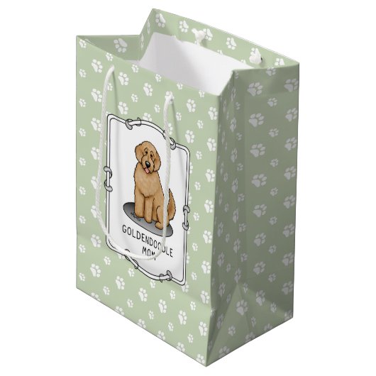 Goldendoodle Mam Doodle Mam (gouden rood) Dog Mam Medium Cadeauzakje (Voorkant Gekanteld)
