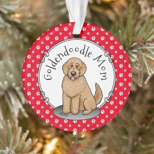 Goldendoodle Mam Doodle Mam (gouden rood) Dog Mam Ornament (Boom)