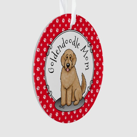 Goldendoodle Mam Doodle Mam (gouden rood) Dog Mam Ornament (voorkant)