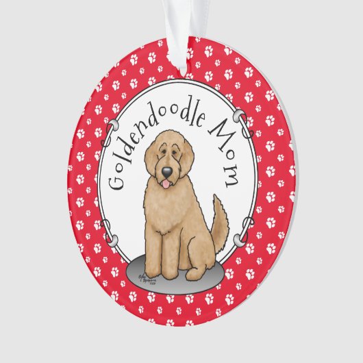 Goldendoodle Mam Doodle Mam (gouden rood) Dog Mam Ornament (voorkant)
