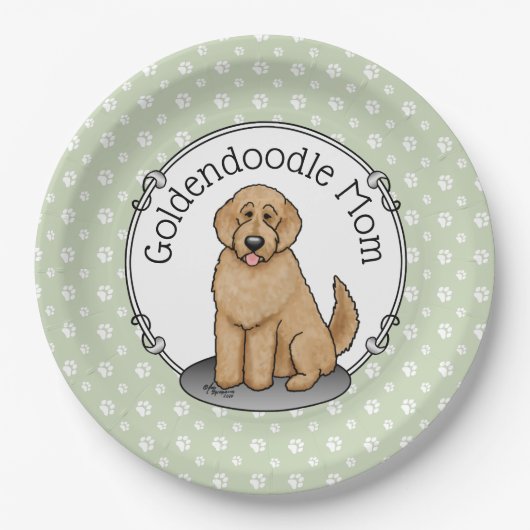 Goldendoodle Mam Doodle Mam (gouden rood) Dog Mam Papieren Bordje (Voorkant)