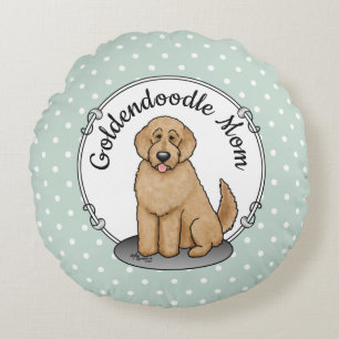 Goldendoodle Mam Doodle Mam (gouden rood) Dog Mam Rond Kussen