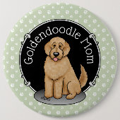 Goldendoodle Mam Doodle Mam (gouden rood) Dog Mam Ronde Button 6,0 Cm (Voorkant)