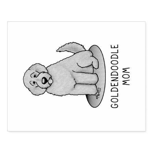 Goldendoodle Mam Doodle Mam (gouden rood) Dog Mam Rubberstempel (Afrduk)