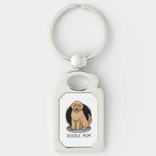 Goldendoodle Mam Doodle Mam (gouden rood) Dog Mam Sleutelhanger (Voorkant)