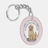 Goldendoodle Mam Doodle Mam (gouden rood) Dog Mam Sleutelhanger (Voorkant Links)