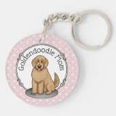 Goldendoodle Mam Doodle Mam (gouden rood) Dog Mam Sleutelhanger (Achterkant)