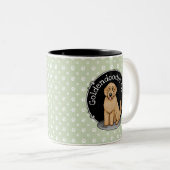 Goldendoodle Mam Doodle Mam (gouden rood) Dog Mam Tweekleurige Koffiemok (Voorkant rechts)