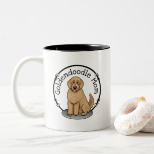 Goldendoodle Mam Doodle Mam (gouden rood) Dog Mam Tweekleurige Koffiemok