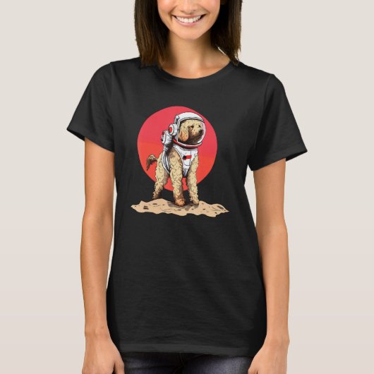 Goldendoodle Mars Funny Dog Astronaut T-shirt (Voorkant)