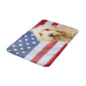 Goldendoodle met Amerikaanse vlag Badmat (Gekanteld)