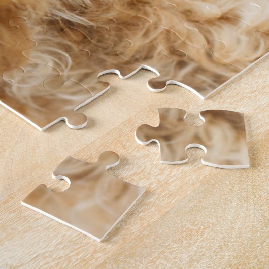 Goldendoodle met Amerikaanse vlag Legpuzzel (Zijkant)