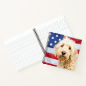 Goldendoodle met Amerikaanse vlag Notitieboek (Binnen)