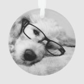 Goldendoodle met bril ornament (achterkant)