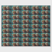 Goldendoodle met hart Rozen Valentijnsdag Cadeaupapier (Vlak)