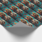 Goldendoodle met hart Rozen Valentijnsdag Cadeaupapier (Hoek)